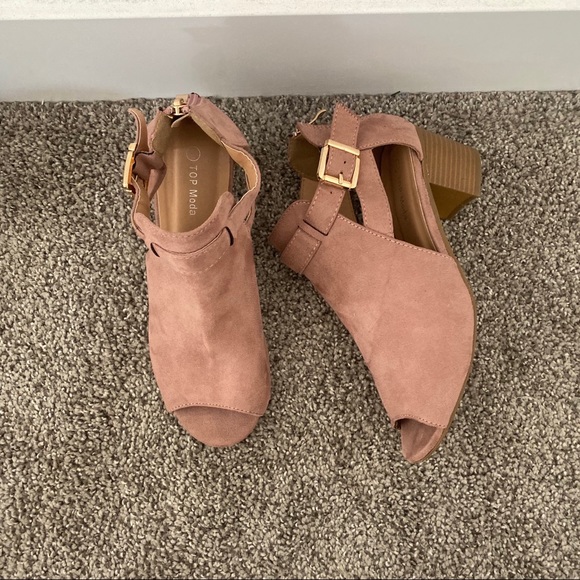 Shoes - Blush cut out booties